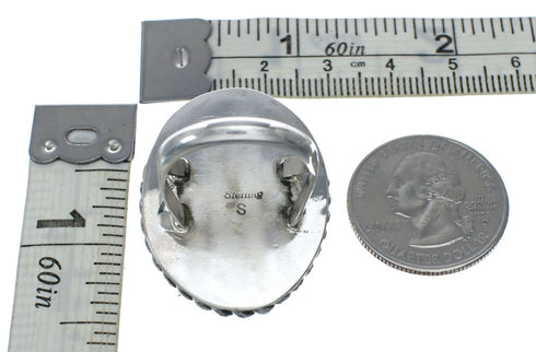 American Indian Genuine Sterling Silver Kingman Turquoise Ring Size 9 NN20209