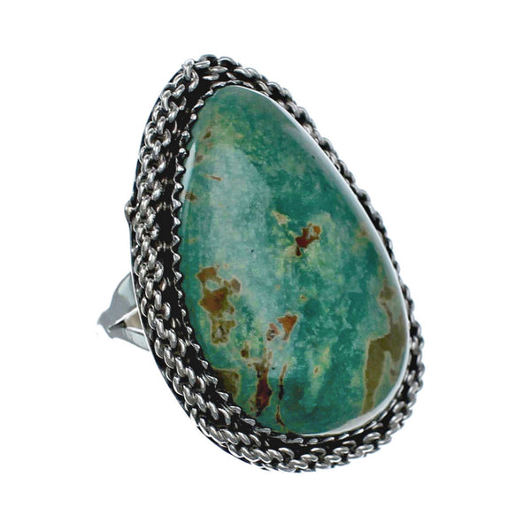 American Indian Genuine Sterling Silver Kingman Turquoise Ring Size 5-1/2 NN20204
