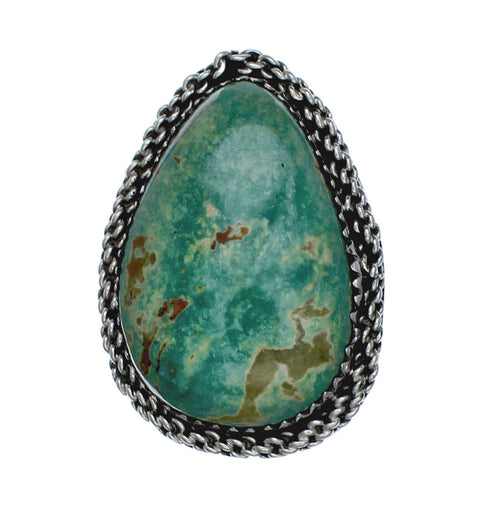American Indian Genuine Sterling Silver Kingman Turquoise Ring Size 5-1/2 NN20204