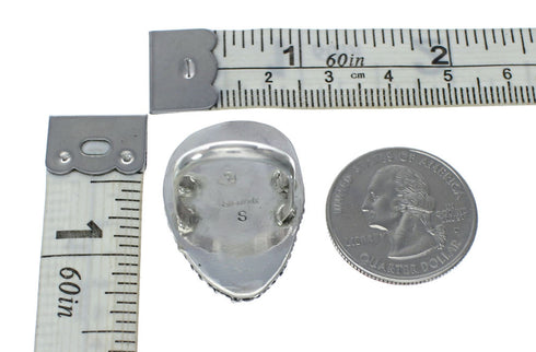 American Indian Genuine Sterling Silver Kingman Turquoise Ring Size 5-1/2 NN20204