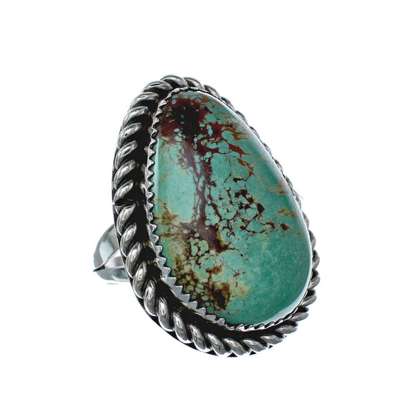 American Indian Genuine Sterling Silver Kingman Turquoise Ring Size 9-1/4 NN20202