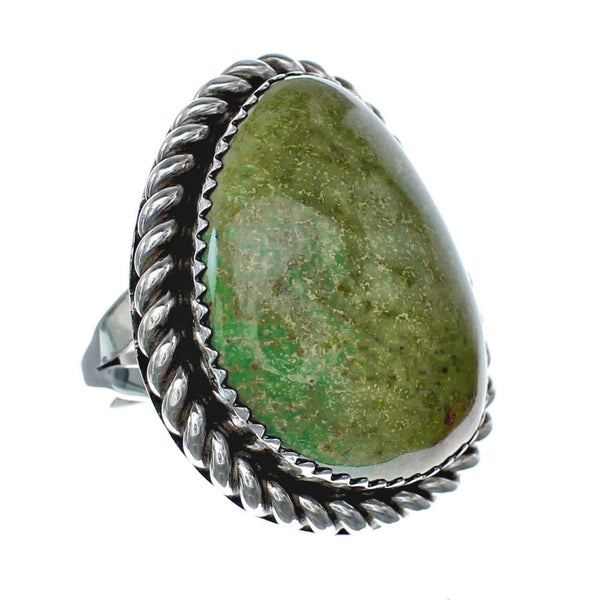 American Indian Genuine Sterling Silver Kingman Turquoise Ring Size 8 NN20205