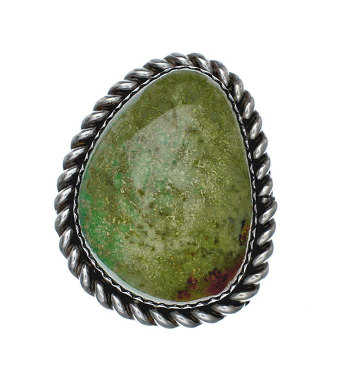 American Indian Genuine Sterling Silver Kingman Turquoise Ring Size 8 NN20205