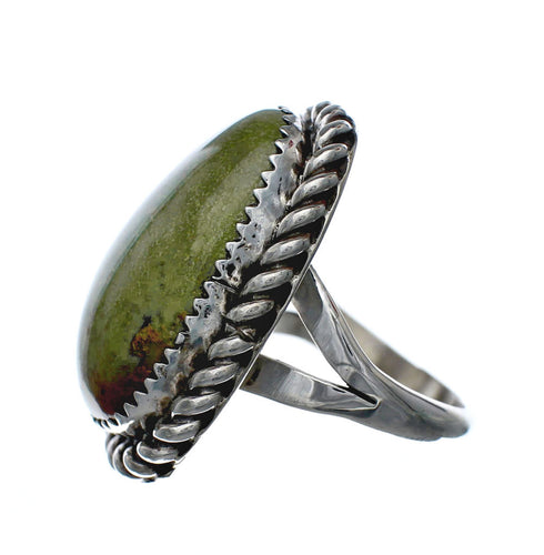 American Indian Genuine Sterling Silver Kingman Turquoise Ring Size 8 NN20205