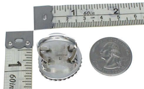 American Indian Genuine Sterling Silver Kingman Turquoise Ring Size 8 NN20205