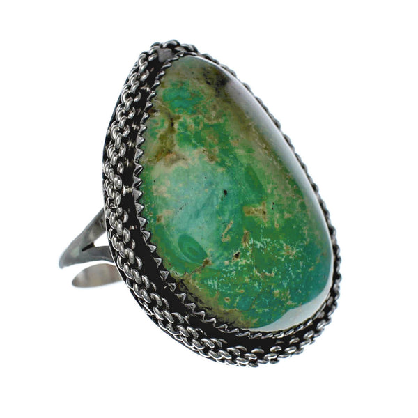 American Indian Genuine Sterling Silver Kingman Turquoise Ring Size 9-3/4 NN20206
