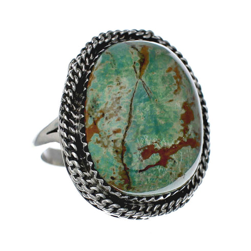American Indian Genuine Sterling Silver Kingman Turquoise Ring Size 8 NN20211