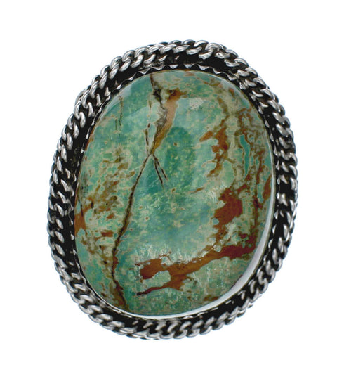 American Indian Genuine Sterling Silver Kingman Turquoise Ring Size 8 NN20211