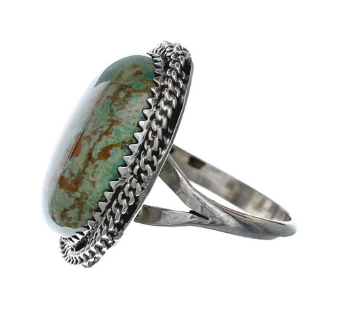 American Indian Genuine Sterling Silver Kingman Turquoise Ring Size 8 NN20211