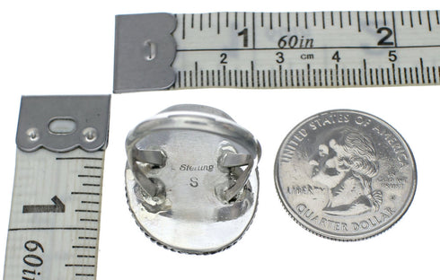 American Indian Genuine Sterling Silver Kingman Turquoise Ring Size 8 NN20211