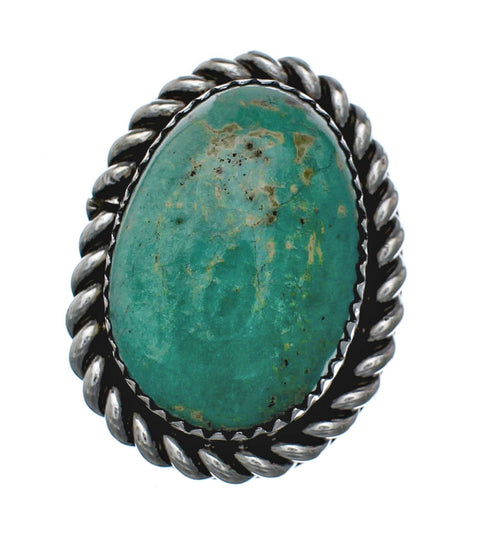 American Indian Genuine Sterling Silver Kingman Turquoise Ring Size 7-1/4 NN20207