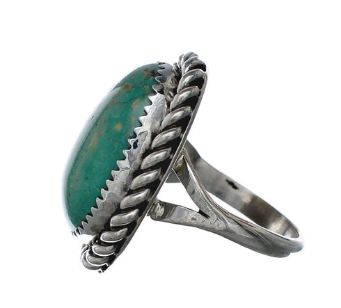 American Indian Genuine Sterling Silver Kingman Turquoise Ring Size 7-1/4 NN20207