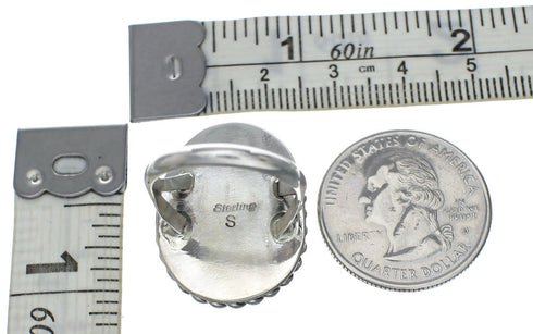 American Indian Genuine Sterling Silver Kingman Turquoise Ring Size 7-1/4 NN20207