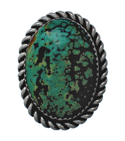 American Indian Genuine Sterling Silver Kingman Turquoise Ring Size 8 NN20214