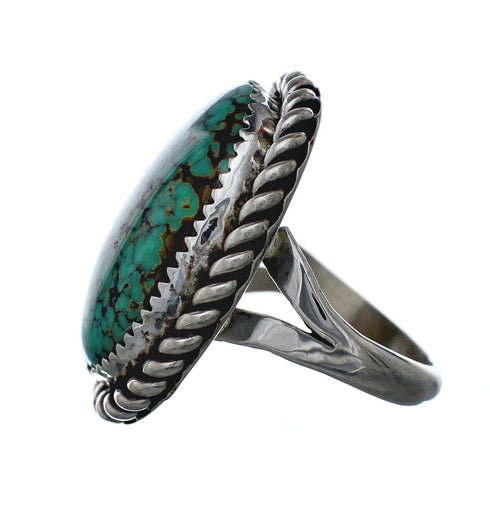American Indian Genuine Sterling Silver Kingman Turquoise Ring Size 8 NN20214