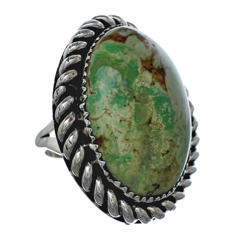 American Indian Genuine Sterling Silver Kingman Turquoise Ring Size 6-3/4 NN20208