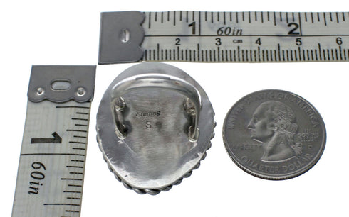 American Indian Genuine Sterling Silver Kingman Turquoise Ring Size 6-3/4 NN20208