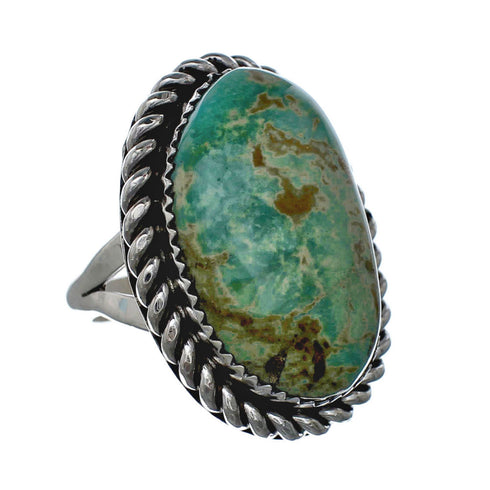 American Indian Genuine Sterling Silver Kingman Turquoise Ring Size 8 NN20210