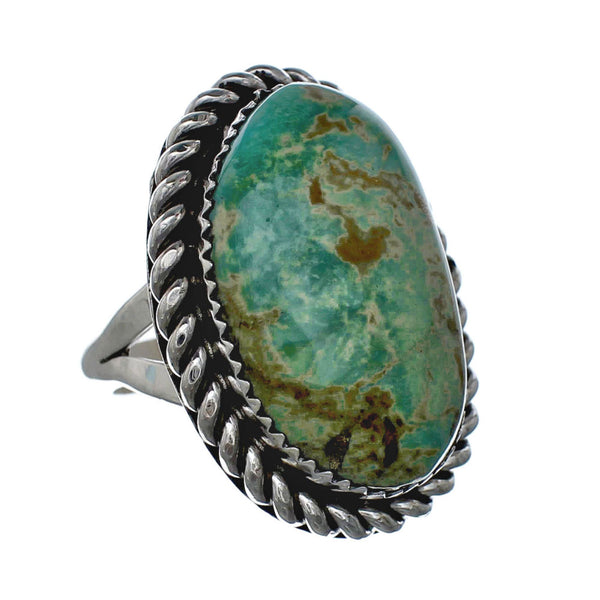 American Indian Genuine Sterling Silver Kingman Turquoise Ring Size 8 NN20210