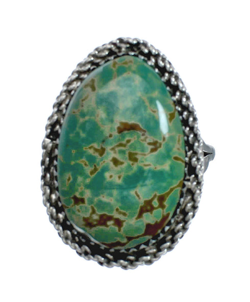 American Indian Genuine Sterling Silver Kingman Turquoise Ring Size 9 NN20212