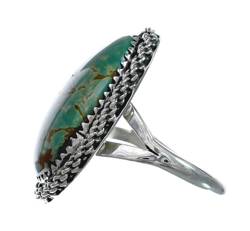 American Indian Genuine Sterling Silver Kingman Turquoise Ring Size 9 NN20212