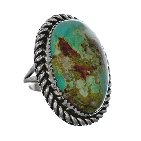 American Indian Genuine Sterling Silver Kingman Turquoise Ring Size 7 NN20213