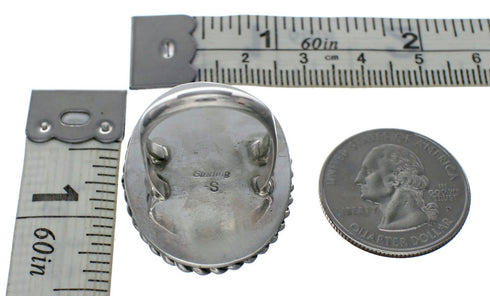 American Indian Genuine Sterling Silver Kingman Turquoise Ring Size 7 NN20213