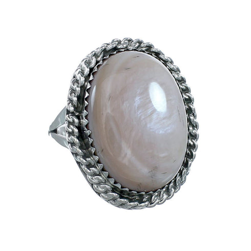 Pink Shell Navajo Sterling Silver Ring Size 6 NN20197