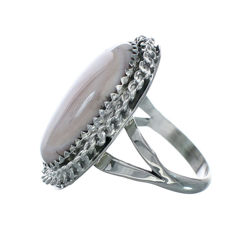 Pink Shell Navajo Sterling Silver Ring Size 6 NN20197