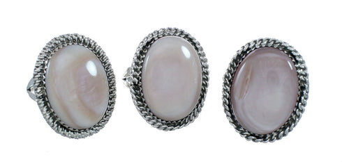 Pink Shell Navajo Sterling Silver Ring Size 6 NN20197