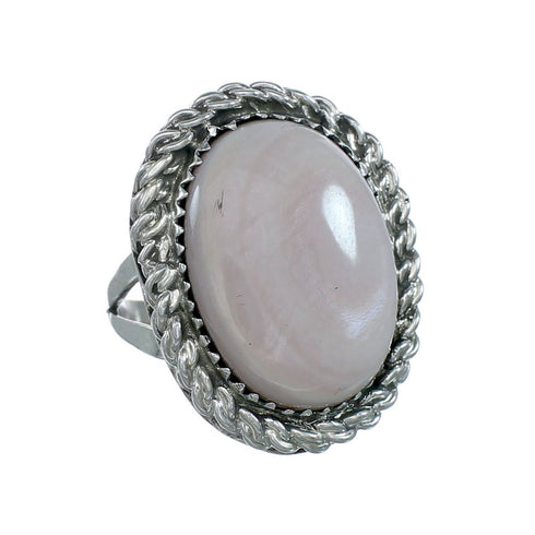 Pink Shell Navajo Sterling Silver Ring Size 7-1/4 NN20199