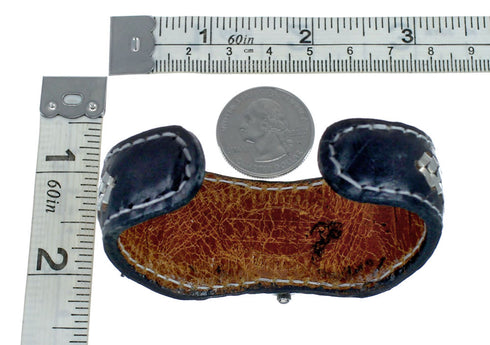 Navajo Turquoise Authentic Sterling Silver Leather Cuff Watch NN20301