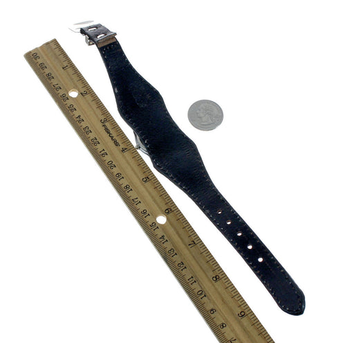 Navajo Turquoise Leather Sterling Silver Watch NN20299