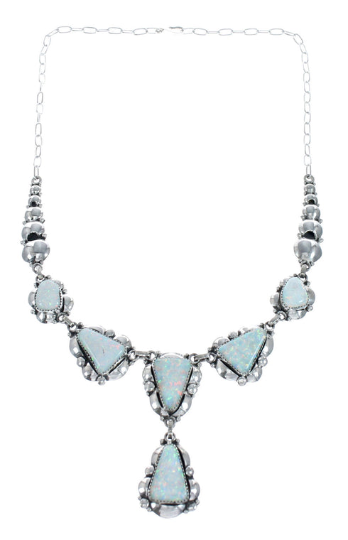Navajo Opal And Sterling Silver Link Necklace And Earrings Set NN20319