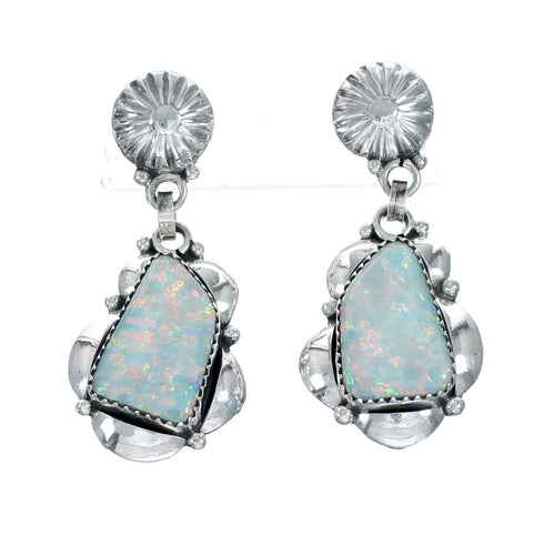 Navajo Opal And Sterling Silver Link Necklace And Earrings Set NN20319
