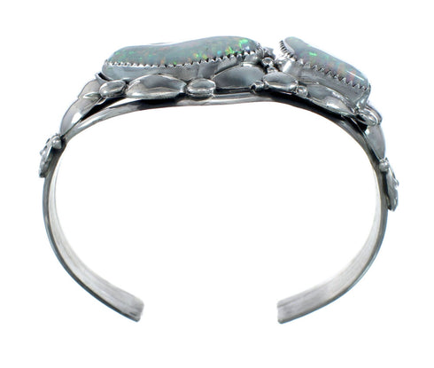 Opal Authentic Sterling Silver Navajo Cuff Bracelet NN20321