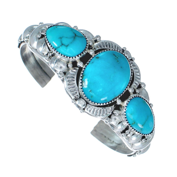 Turquoise Authentic Sterling Silver Navajo Cuff Bracelet NN20323