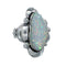 Navajo Indian Sterling Silver White Opal Ring Size 7-3/4 NN20327