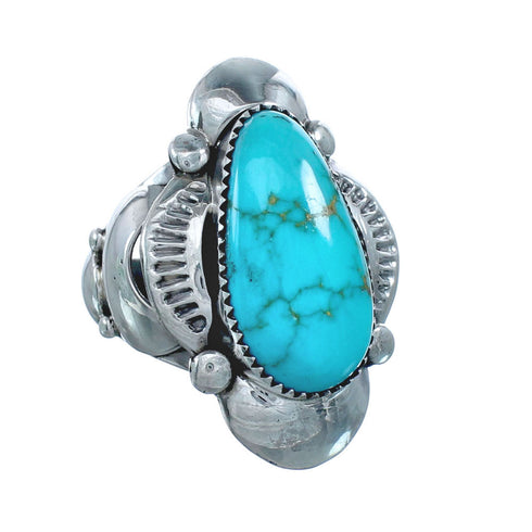 Navajo Sterling Silver Turquoise Ring Size 7-1/2 NN20329