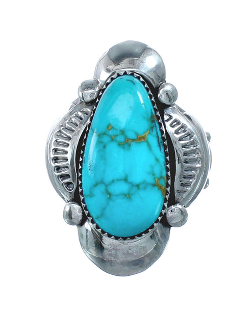 Navajo Sterling Silver Turquoise Ring Size 7-1/2 NN20329