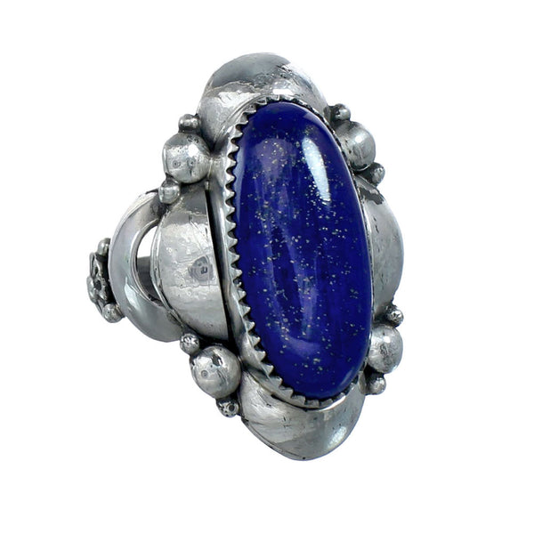 Lapis Sterling Silver Navajo Ring Size 8-1/2 NN20326