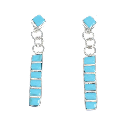 Native American Zuni Inlay Earrings Post Dangle NN20354