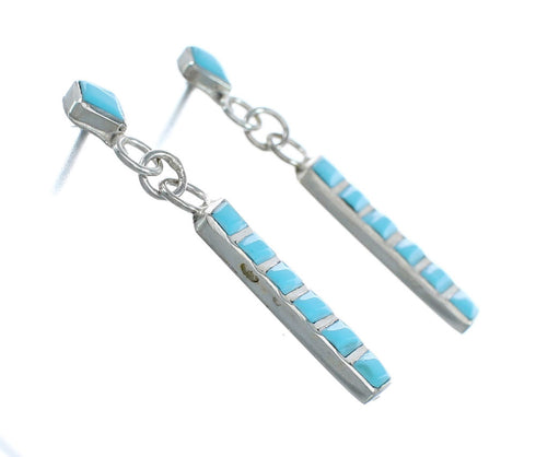 Native American Zuni Inlay Earrings Post Dangle NN20354