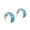 Authentic Sterling Silver And Turquoise Inlay Zuni Post Hoop Earrings NN20378