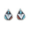 Sterling Silver Zuni Multicolor Inlay Post Dangle Earrings NN20347