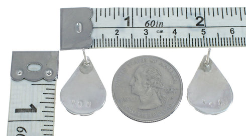 Sterling Silver Zuni Multicolor Inlay Post Dangle Earrings NN20347