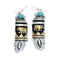 Native American Sterling Silver 12 Karat Gold Filled And Turquoise Hook Dangle Earrings NN20355
