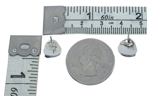 Sterling Silver Opal Navajo Triangle Post Stud Earrings NN20308