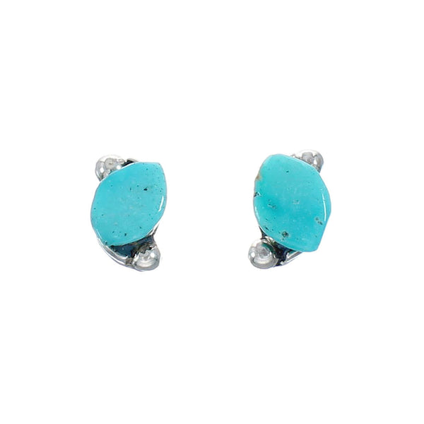 Navajo Turquoise Sterling Silver Post Earrings NN20313