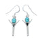 Turquoise Sterling Silver Hook Dangle Native American Earrings NN20317
